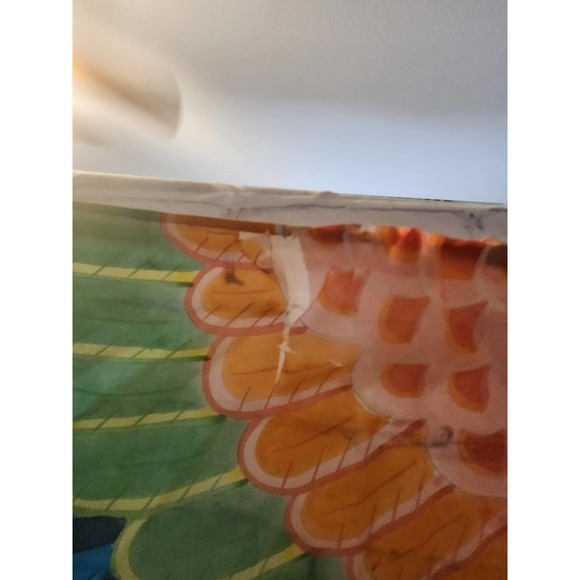 Vtg Chinese hand painted SilkPheonix in Original box minor damages 56" wide - Picture 7 of 16